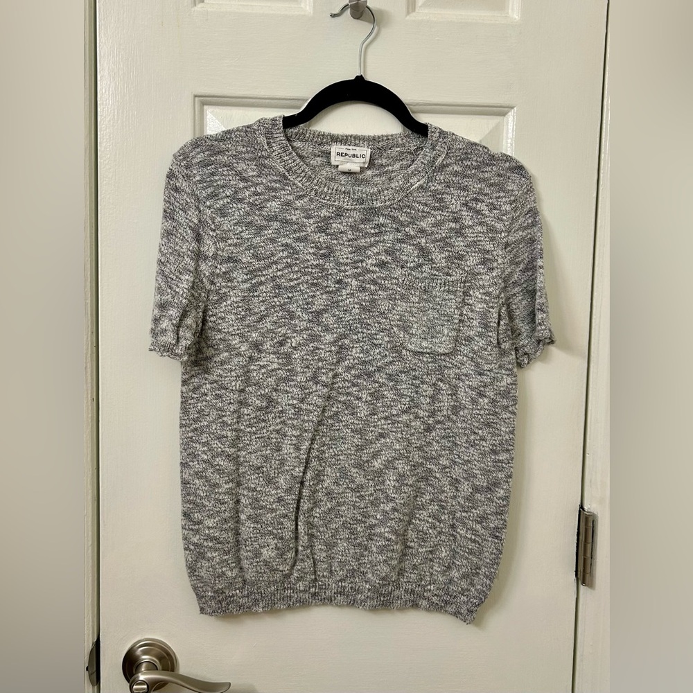 Gray Sweater Shirt with Pocket